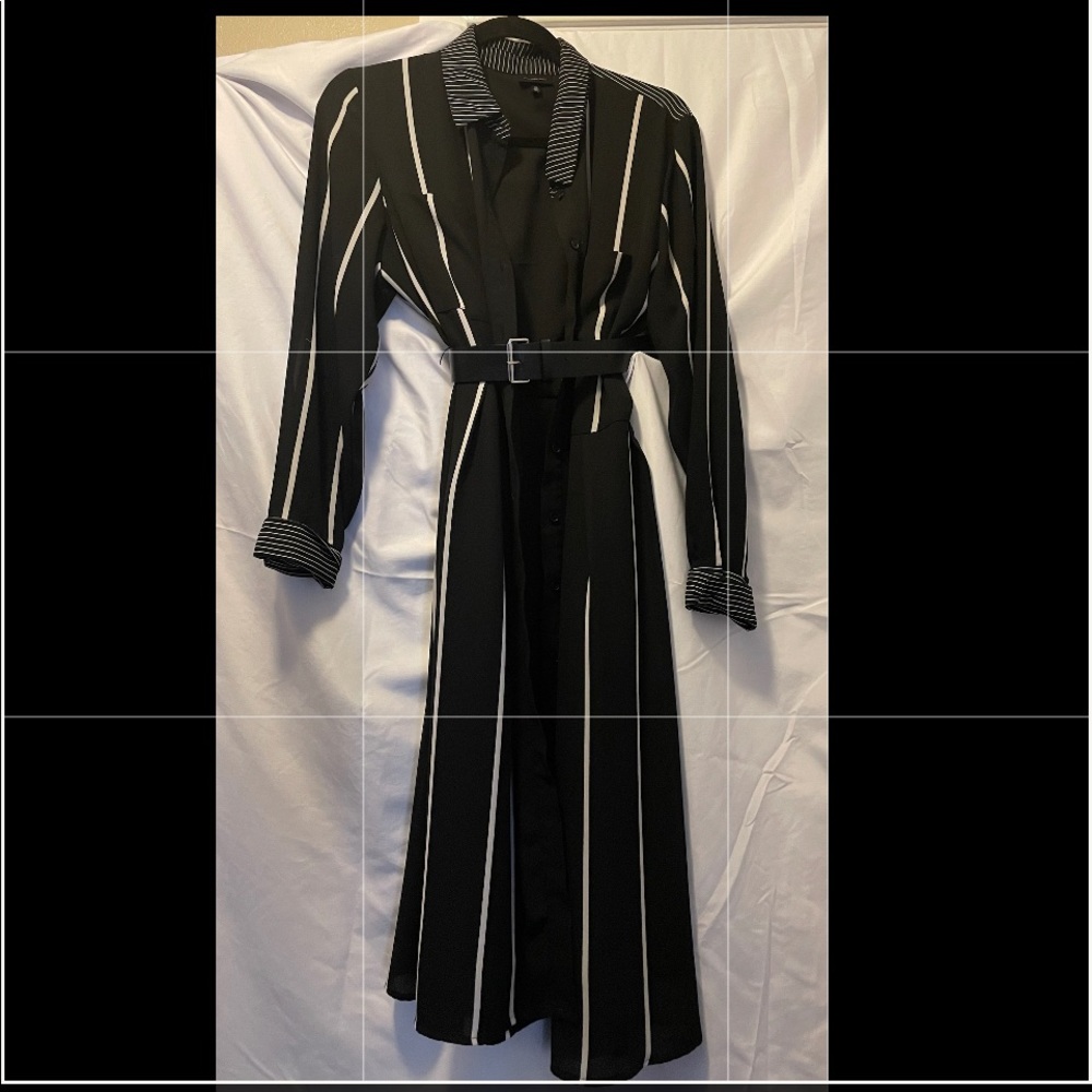 Who What Wear Black Dress with White Stripes